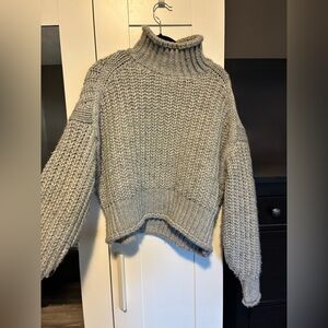 H&M Gray Knit Turtleneck Sweater